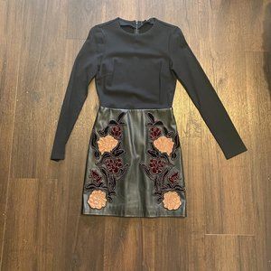 Marciano Vegan Leather dress with velvet detail